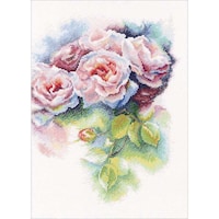 Picture of Pink Bliss Counted Cross Stitch Kit, 9.75"X12.5", 14 Count