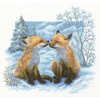 Picture of Fox Cubs Counted Cross Stitch Kit, 13.75"X13.75", 14 Count