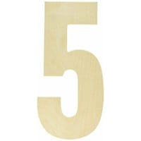 Picture of Baltic Birch Collegiate Font Letters and Numbers, Number 5, 13.5 in