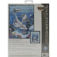 Picture of Dimensions Counted Cross Stitch Kit, 10"X14", The Dolphins' Domain