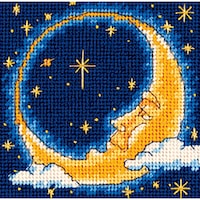 Picture of Dimensions Mini Needlepoint Kit, Moon Dreamer Stitched In Thread, 5"X5"
