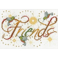 Picture of Friends Mini Counted Cross Stitch Kit, 5 x 7in, 14 Count