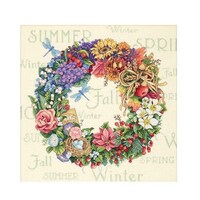 Picture of Gold Collection Counted Cross Stitch Kit, 14"X14", Wreath Of All Seasons