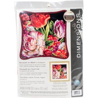 Picture of Dimensions Needlepoint Kit, Bouquet On Black Stitched In Thread, 14"X14"-