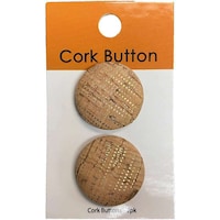 Belagio Cork Covered Button, Gold Dots, 1", Pack of 2