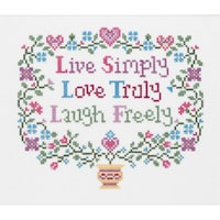 Picture of Janlynn Counted Cross Stitch Kit, 8"X7", Live Laugh Love