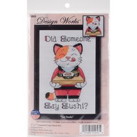Picture of Design Works Counted Cross Stitch Kit, 5"X7", Say Sushi Mini, 14 Count