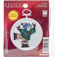 Picture of Janlynn Mini Counted Cross Stitch Kit, 2.5", Skating Snowman
