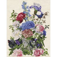 Picture of Design Works Counted Cross Stitch Kit, 14"X19", Bouquet With Cat