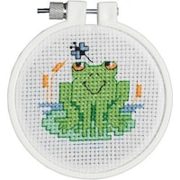 Picture of Janlynn/Kid Stitch Mini Counted Cross Stitch Kit, 3",Soggy Froggy