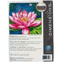 Picture of Dimensions Mini Needlepoint Kit, Dragon Lily Stithced In Thread, 5"X5"