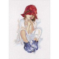 Picture of Girl Dreaming Counted Cross Stitch Kit, 7"X11.25", 14 Count