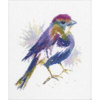 Picture of Blue Feather Counted Cross Stitch Kit, 5.75"X6.75", 16 Count