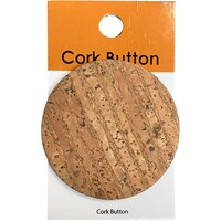 Belagio Cork Covered Button, Mini Stripe, 2"
