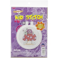 Picture of Janlynn Kid Stitch Mini Counted Cross Stitch Kit, 3", Snail & Mushroom