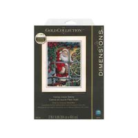 Picture of Gold Collection Candy Cane Santa Counted Cross Stitch Kit, 12"X16"
