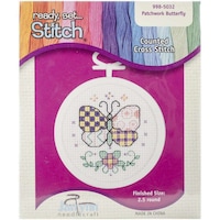 Picture of Janlynn Mini Counted Cross Stitch Kit, 2.5", Patchwork Butterfly