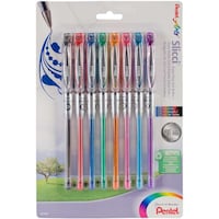 Picture of Pentel Slicci Gel Pens, Assorted Colors, .25mm, Pack of 8