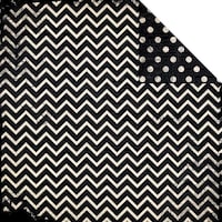 Picture of BoBunny Double Dot Chevron Double-Sided Cardstock, Licorice, 12x12in
