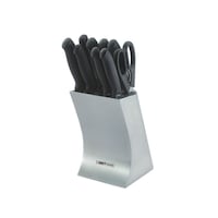 Picture of Arshia 10 Pcs German Knife Set with Stainless Steel Stand, K259-2680, Black