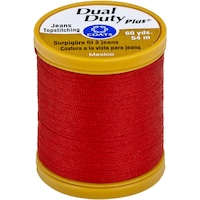 Picture of Coats Dual Duty Plus Jean & Topstitching Thread, Red, 60Yd