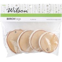Picture of Wilsons Natural Birch Tags, White, Pack of 4, 1.75"X2.75"