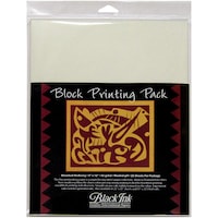Graphic Products Block Printing Paper Pack By Black Ink Papers, Pack of 25, White, 9"X12"