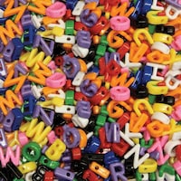 Picture of Creativity Street Shaped Beads, Upper Case Letters, Approx, 7/8", 288Pcs
