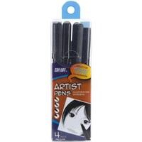 Picture of Pro Art Artist Pens, Black, Pack of 4