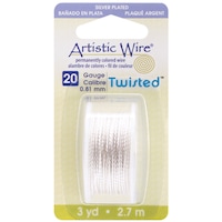Artistic Wire Twisted, 20 Gauge, Silver, 3yd