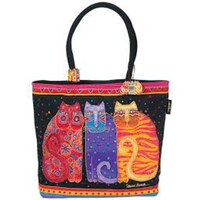 Picture of Laurel Burch Feline Friends Canvas Square Purse Handbag