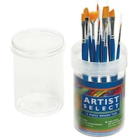 Picture of Pro Art Artist Select Short Handle Brush Tub, Gold Nylon, Set of 12