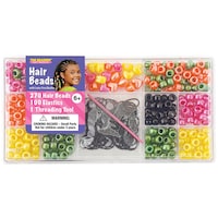 Large Hair Bead Box Kit, Bright Pearl