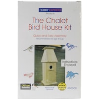 Pinepro Unfinished Wooden Bird House Kit, Chalet