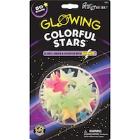 University Games Colorful Star Glow in the Dark Pack, Pack of 50pcs