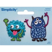 Simplicity Iron On, Friendly Monsters, Pack of 2