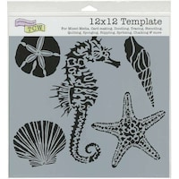 Crafters Workshop Template, Sea Creatures, 12"X12"