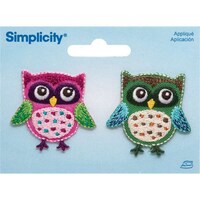 Simplicity Iron On, Owls, Pack of 2