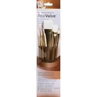Picture of Real Value Synthetic White Taklon Brush Set, Round