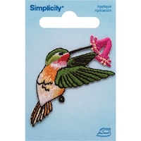 Simplicity Iron On, Hummingbird with Flower
