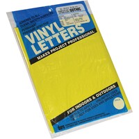 Permanent Adhesive Vinyl Letters & Numbers, 2in, Pack of 167pcs, Yellow