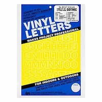 Permanent Adhesive Vinyl Letters & Numbers, 1in, Pack of 183pcs, Yellow