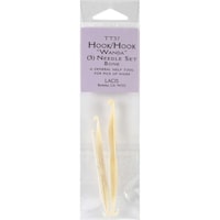 Lacis Double Ended Bone Crochet Hooks, Pack of 3 -D4/3mm-3 Inch, F6/4mm-3.5