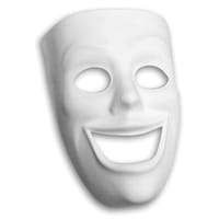 Plastic Mask Happy Face, 8" x 7"