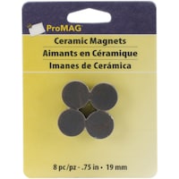 ProMag Round Ceramic Magnets, .75" Pack of 8