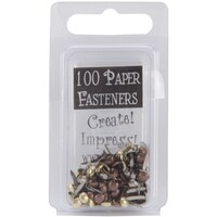 Creative Impressions Mini Metal Paper Fasteners, 3mm, Pack of 100
