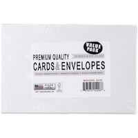 Picture of Leader Paper Products Greeting Cards & Envelopes, White, Pack of 25 Sets, 5.25" X 4.5"