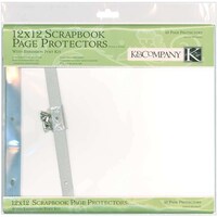 K&Company Post Bound Page Protector Refills 12" x 12", Pack of 10 With White