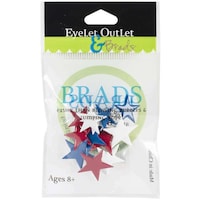 Eyelet Outlet Star Shape Brads, QBRD2-284A, Pack of 12pcs
