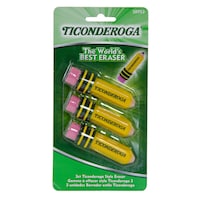 Ticonderoga Pencil Shaped Erasers, Latex-Free, Yellow